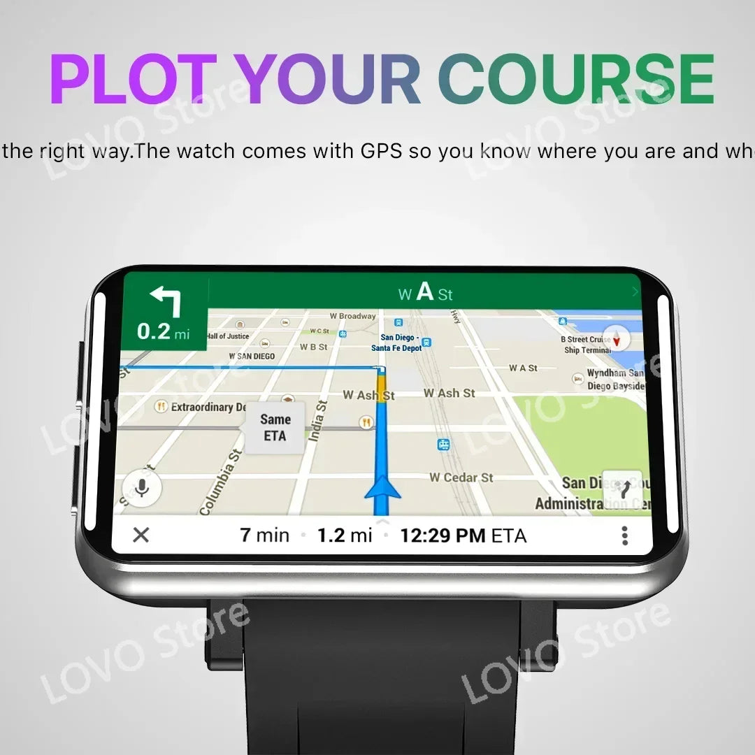 2700mah big battery LEMFO LEMT 2.86inch Android 7.1 3GB 32GB SIM Card GPS WiFi 4G smart watch