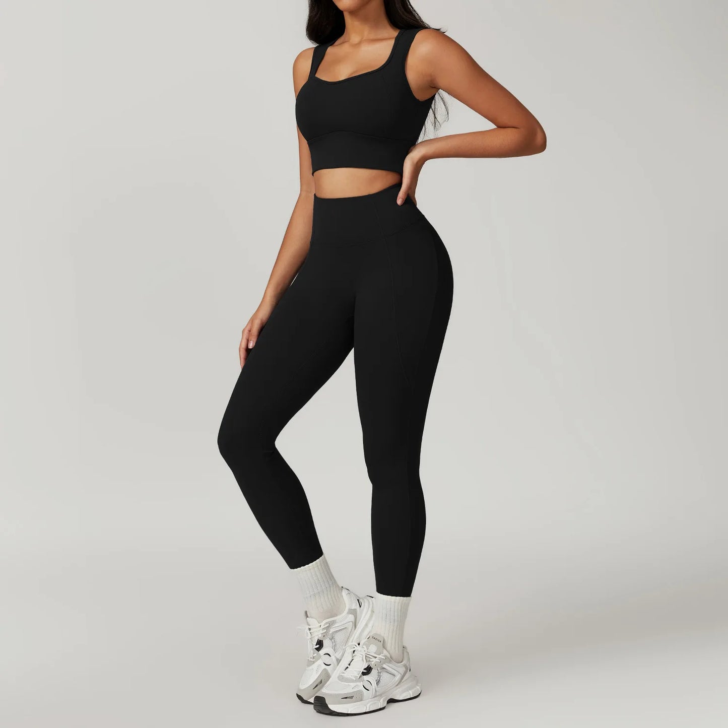 2PCS Yoga Set Gym Clothes Sportswear Yoga Suit For Women Fitness Set Tracksuits Sports Bra High Waist Leggings Gym Bell-bottoms