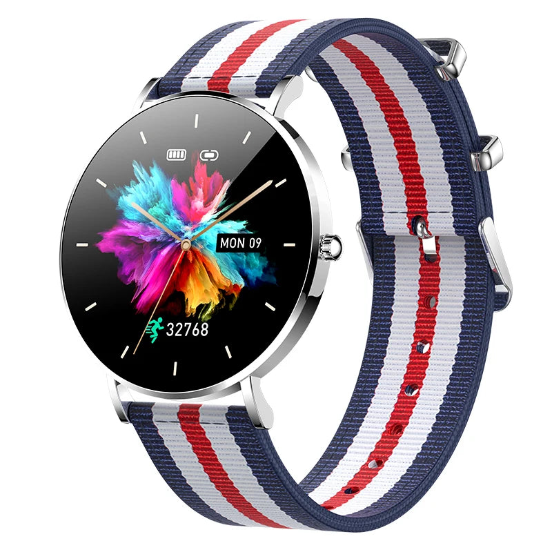 2022 New Ultra Thin Smart Watch Women 1.36" AMOLED 360*360 HD Pixel Display Always Show Time Call Reminder Smartwatch Ladies+Box