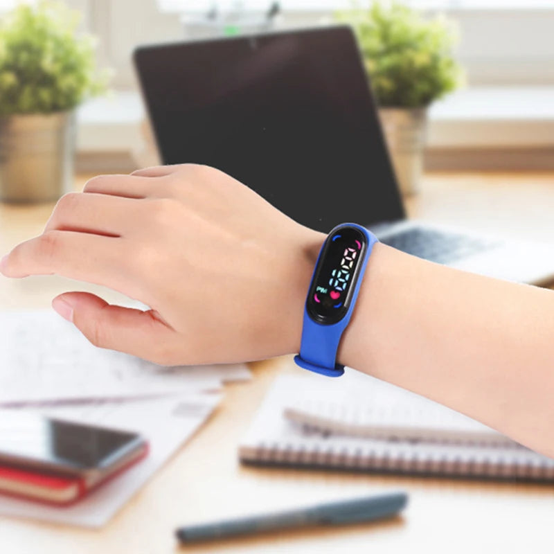 Children'S Waterproof Sports Smart LED Watch Outdoor Silicone Bracelet Touch Electronic Watch Kids Bracelet Digital Watches