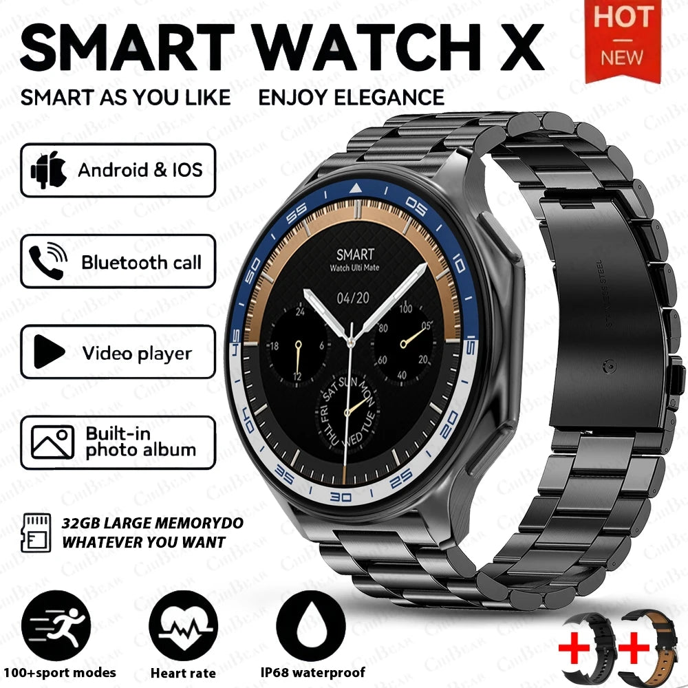 For Huawei Xiaomi New 32G RAM Memory Smart Watch Men 1.43 inch Local Heart Rate Bluetooth Call AMOLED 466*466 HD SmartWatch Man