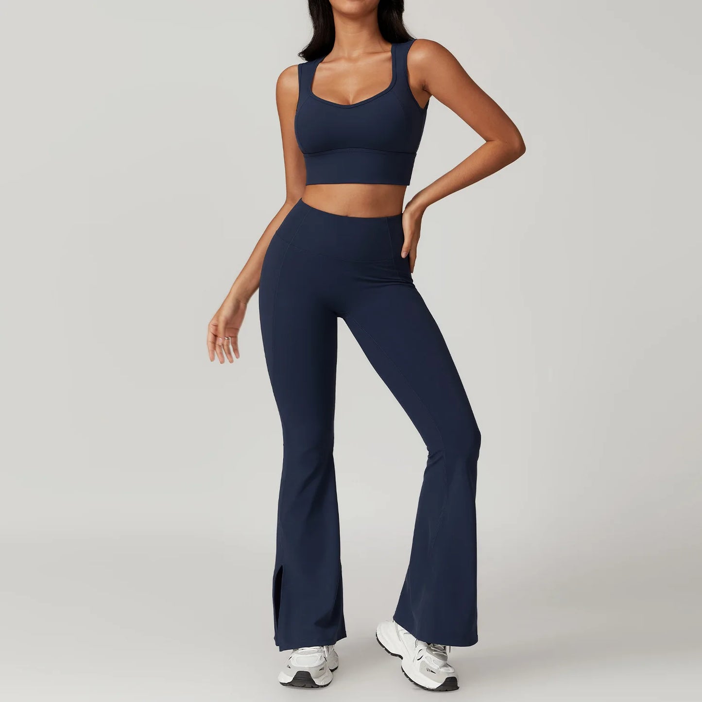 2PCS Yoga Set Gym Clothes Sportswear Yoga Suit For Women Fitness Set Tracksuits Sports Bra High Waist Leggings Gym Bell-bottoms