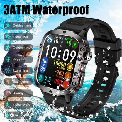 For Huawei Xiaomi Military Outdoor GPS Sports Smart Watch Men 1.96 inch Heart Rate Blood Oxygen Bluetooth Call SmartWatches Mens