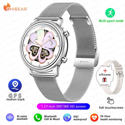 2024 New For Xiaomi 1.27 inch Women Smart Watch Heart Rate Health Custom Dial Ladies Fashion Bracelet Bluetooth Call SmartWatch