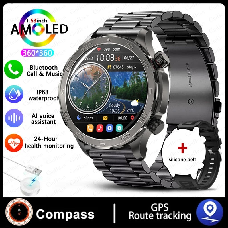 For Huawei GT Watch NFC Bluetooth Call Smart Watch Men AMOLED HD Screen Heart Rate Monitor IP68 Waterproof GPS Sport Smartwatch