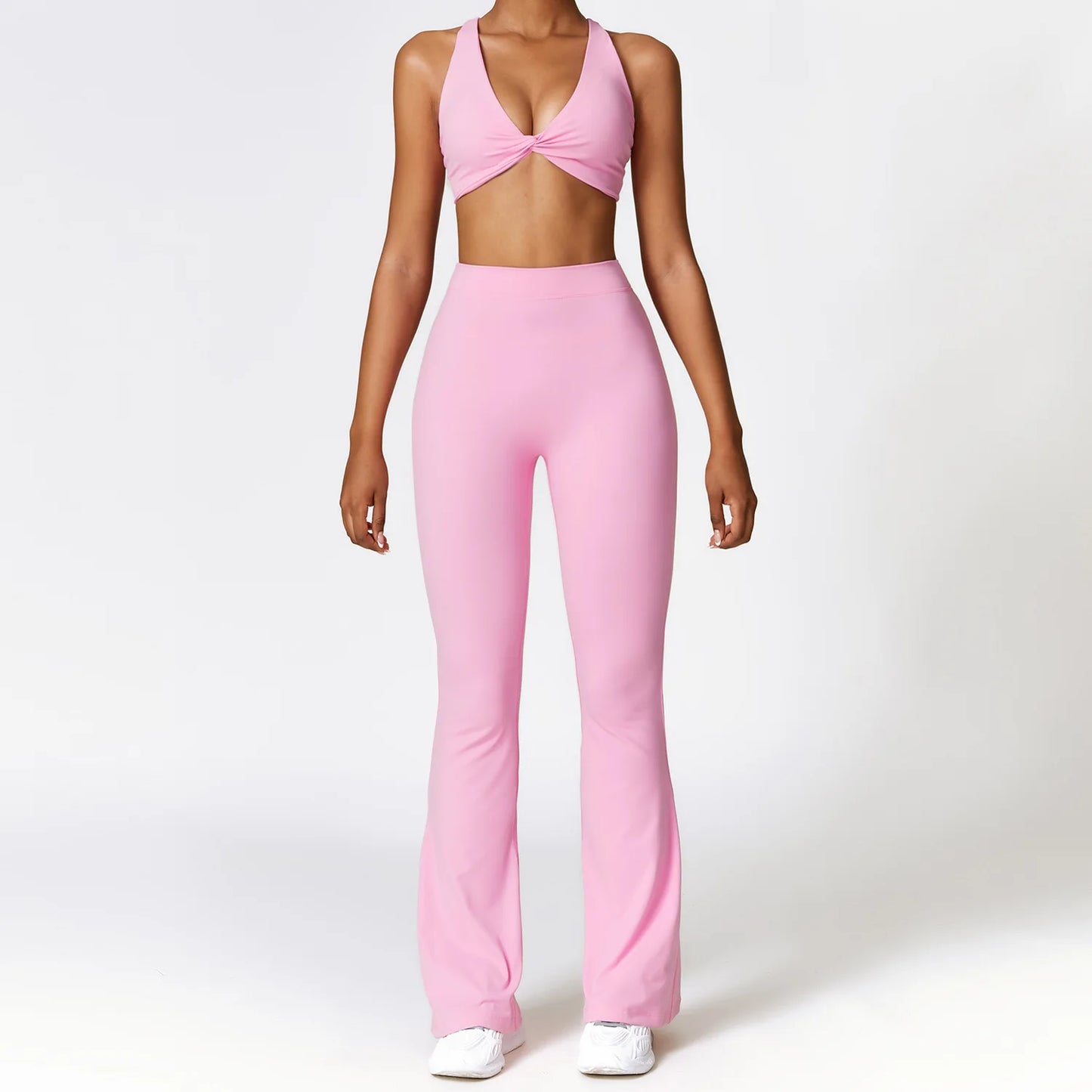 2 Pieces Seamless Yoga Set Gym Clothes Yoga Suits Women bell bottoms Fitness Crop Tops Tracksuits Sports Bra Sexy Gym Sportswear