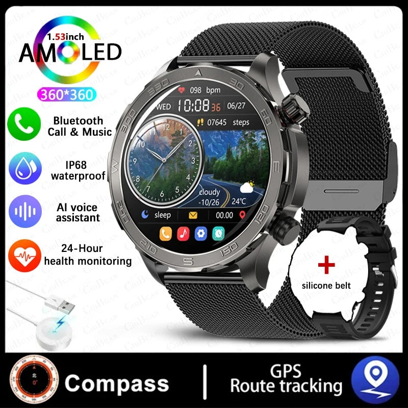 For Huawei GT Watch NFC Bluetooth Call Smart Watch Men AMOLED HD Screen Heart Rate Monitor IP68 Waterproof GPS Sport Smartwatch
