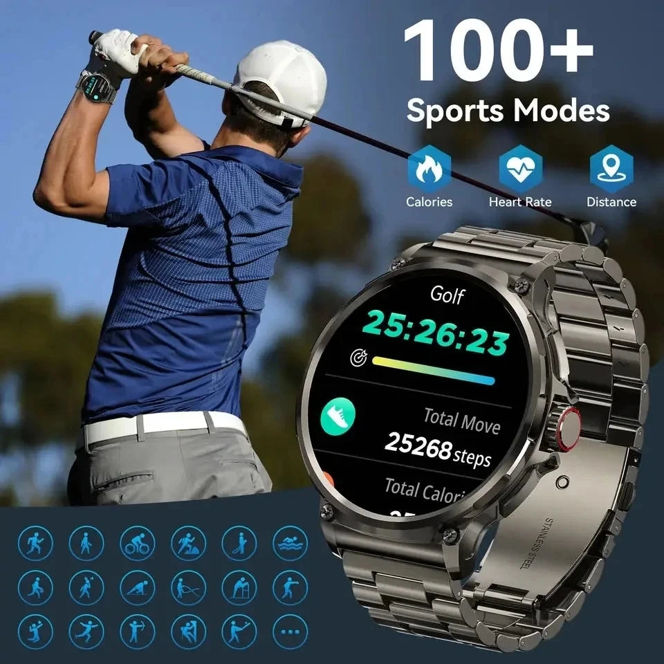 2024 New 1.85 " HD Bluetooth Call Smart Watch Men Sports Fitness Watches Heart Monitor 710mAh Smartwatch Men For XIAOMI Android