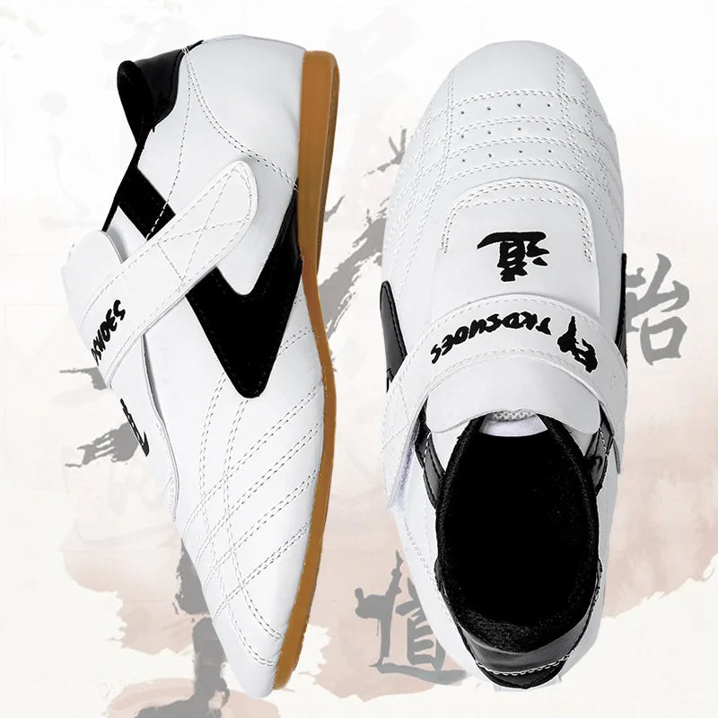 Leather Breathable Taekwondo Martial Arts Karate Training Shoes Unisex Artificial Leather Chinese Kung Fu Walking Canvas Shoes