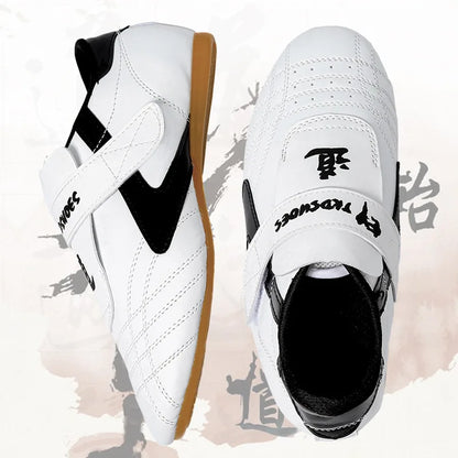 Leather Breathable Taekwondo Martial Arts Karate Training Shoes Unisex Artificial Leather Chinese Kung Fu Walking Canvas Shoes