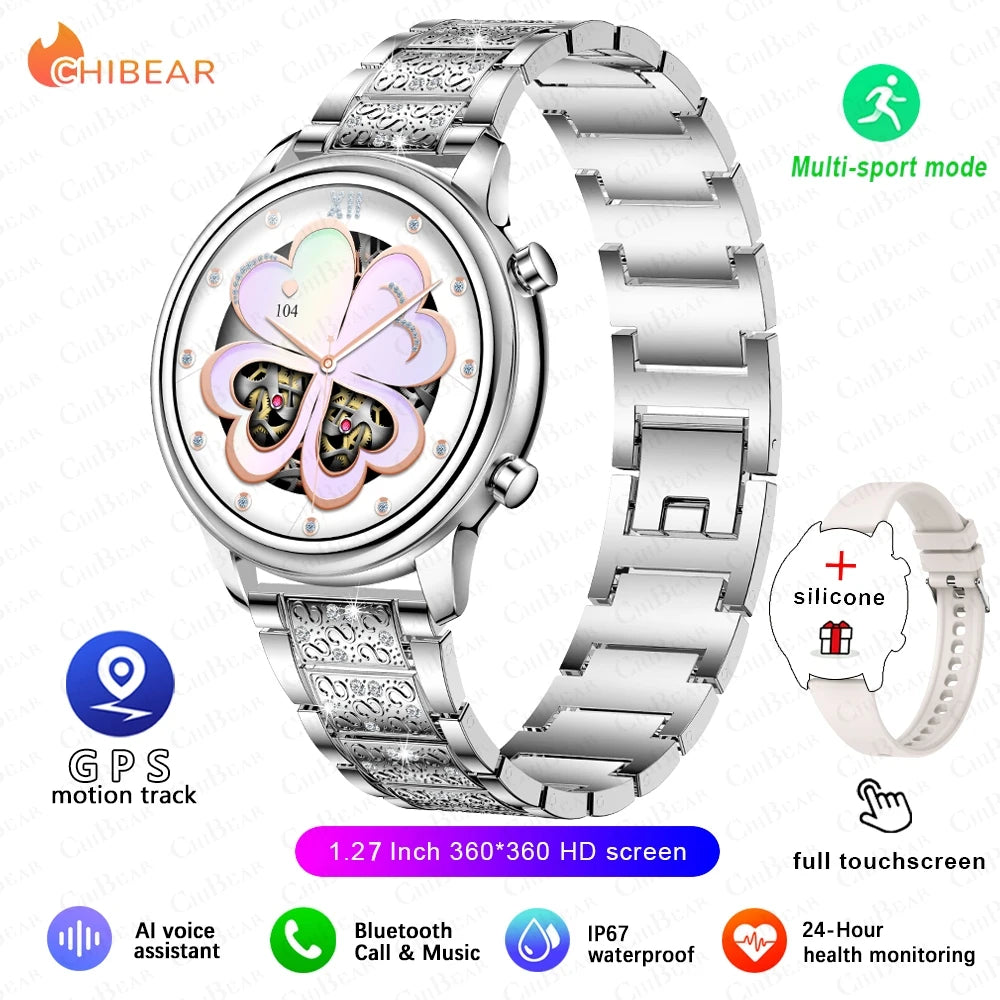 2024 New For Xiaomi 1.27 inch Women Smart Watch Heart Rate Health Custom Dial Ladies Fashion Bracelet Bluetooth Call SmartWatch