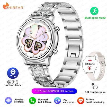 2024 New For Xiaomi 1.27 inch Women Smart Watch Heart Rate Health Custom Dial Ladies Fashion Bracelet Bluetooth Call SmartWatch