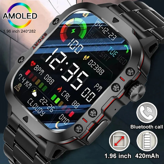 For Huawei Xiaomi Military Outdoor GPS Sports Smart Watch Men 1.96 inch Heart Rate Blood Oxygen Bluetooth Call SmartWatches Mens