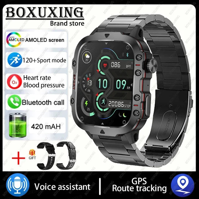 2024 New For Xiaomi Military Smart Watch Men IP68 5ATM Outdoor Sports Fitness Tracker Health Monitor 1.96" BT Call Smartwatch