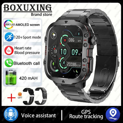 2024 New For Xiaomi Military Smart Watch Men IP68 5ATM Outdoor Sports Fitness Tracker Health Monitor 1.96" BT Call Smartwatch