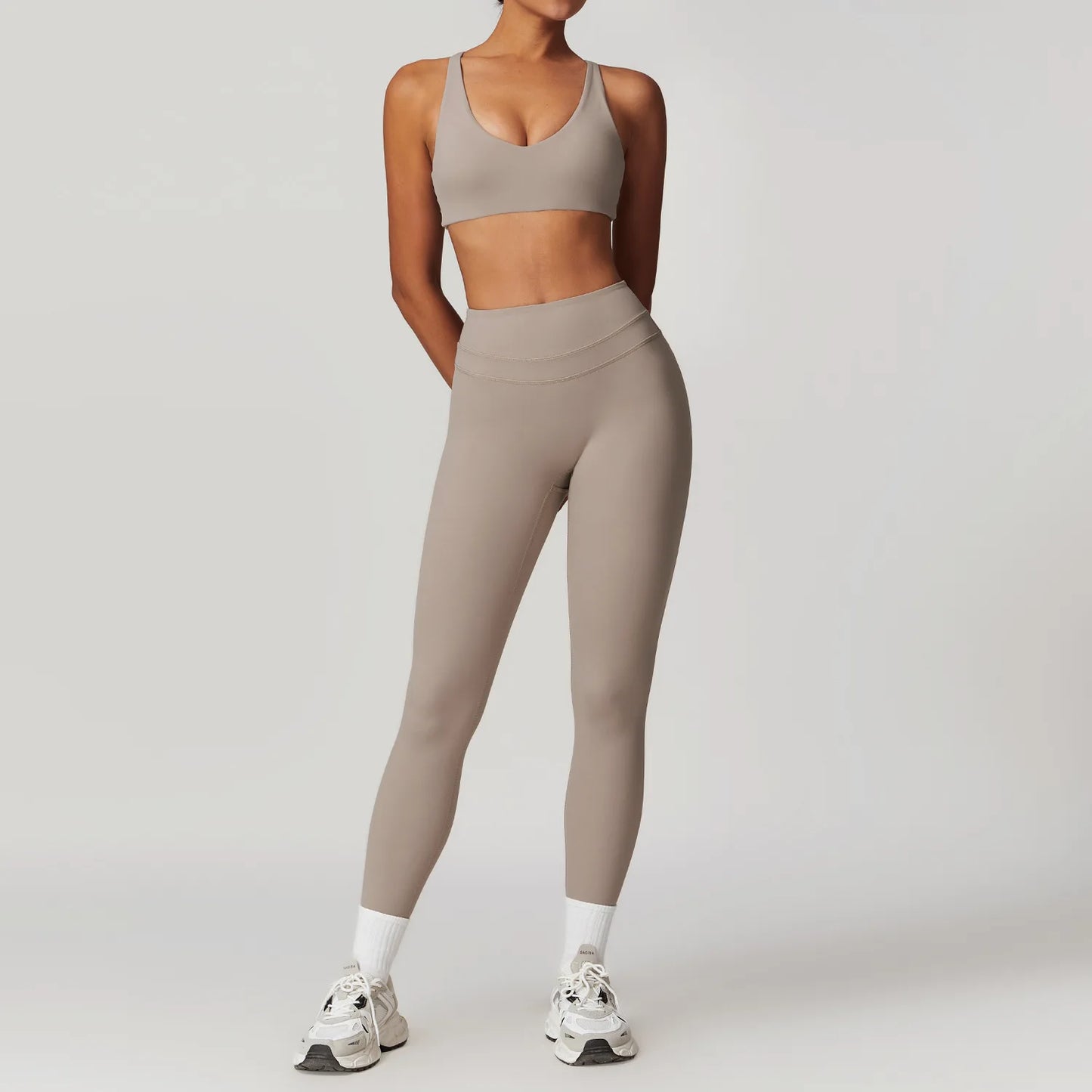 Breathable Yoga Suit Sharpened Tight Back Stretch High Waist Comfortable Fitness Clothing Running Pilates Fitness Exercise Suit
