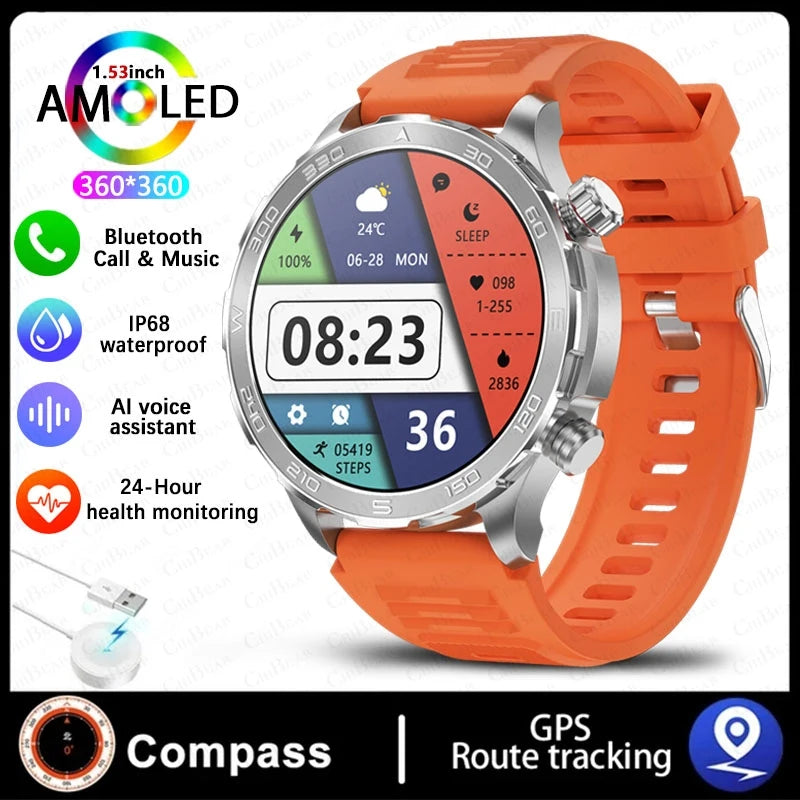 For Huawei GT Watch NFC Bluetooth Call Smart Watch Men AMOLED HD Screen Heart Rate Monitor IP68 Waterproof GPS Sport Smartwatch