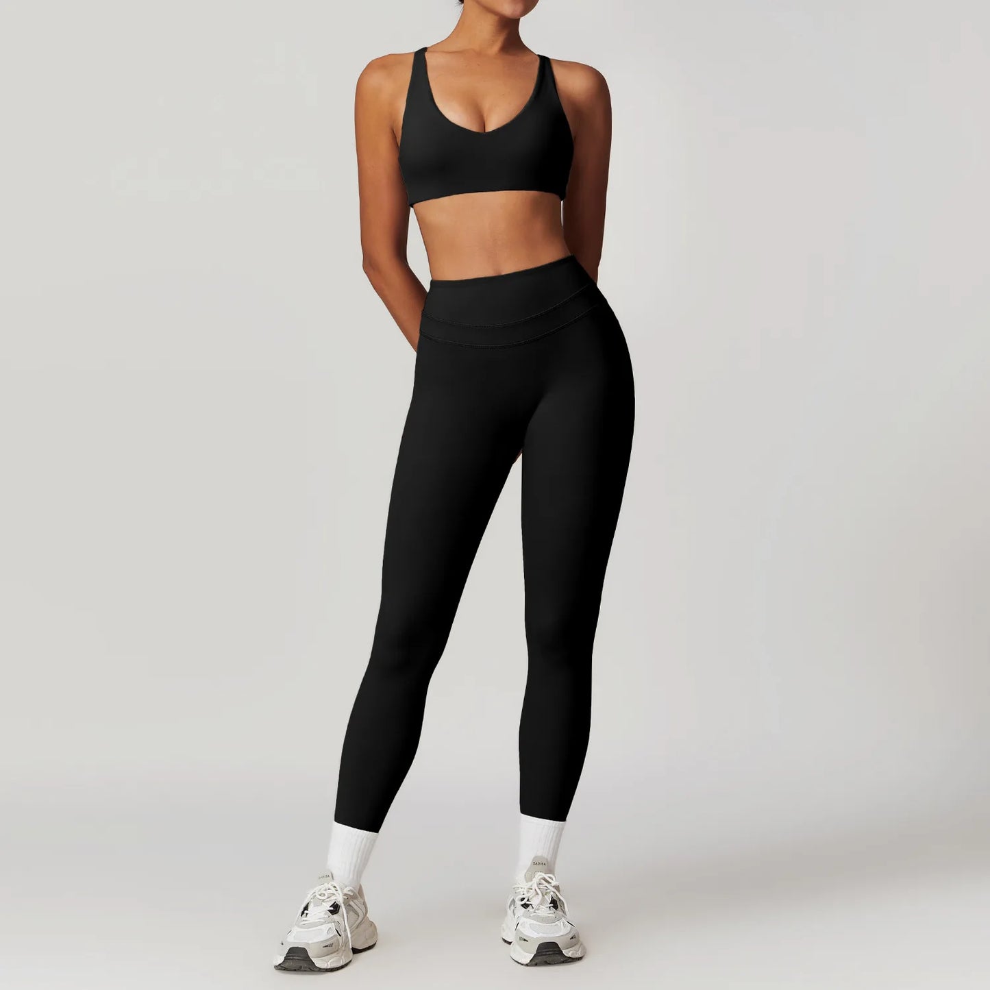 Breathable Yoga Suit Sharpened Tight Back Stretch High Waist Comfortable Fitness Clothing Running Pilates Fitness Exercise Suit