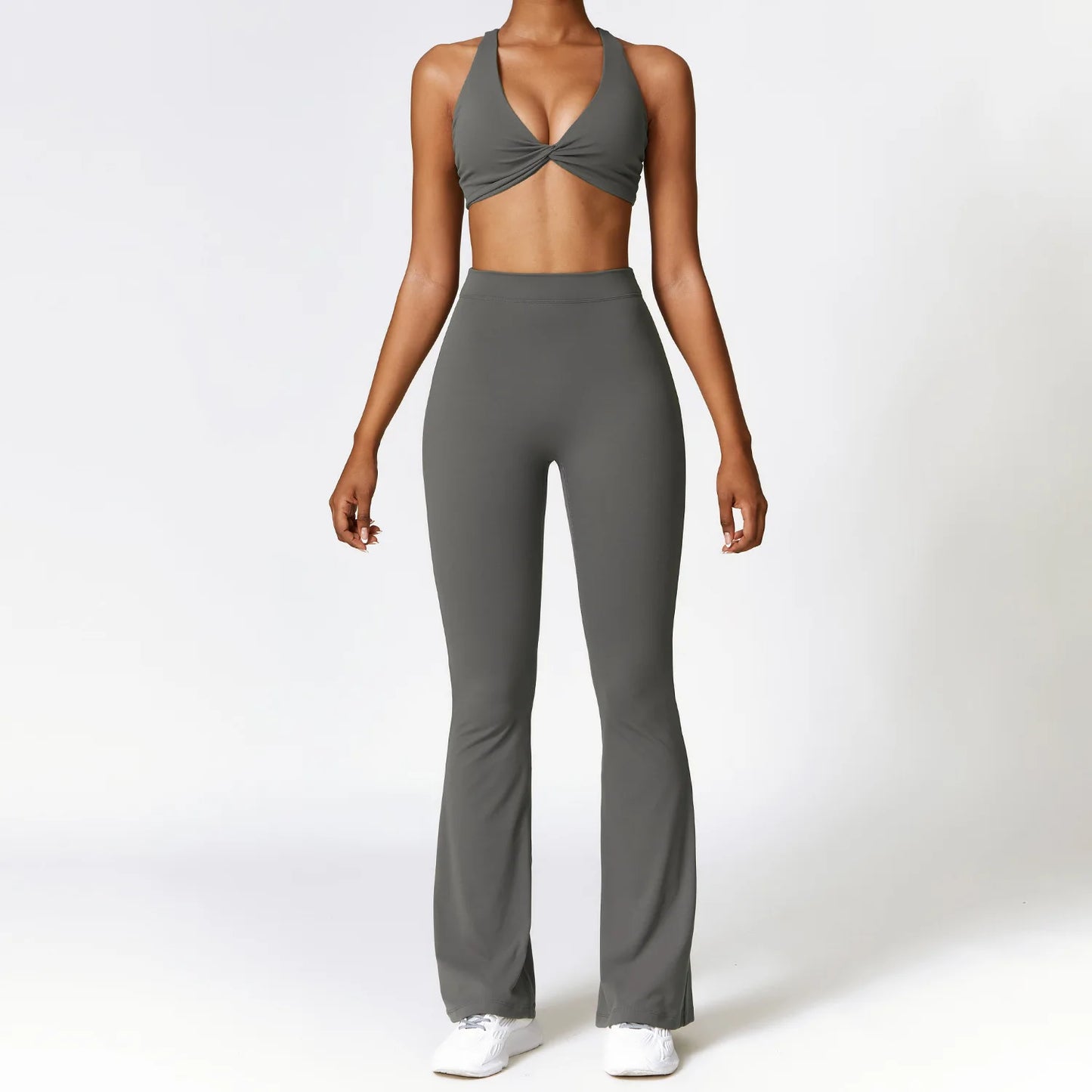 2 Pieces Seamless Yoga Set Gym Clothes Yoga Suits Women bell bottoms Fitness Crop Tops Tracksuits Sports Bra Sexy Gym Sportswear