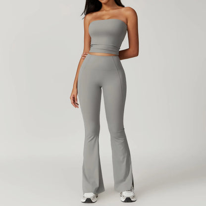 2PCS Yoga Set Gym Clothes Sportswear Yoga Suit For Women Fitness Set Tracksuits Sports Bra High Waist Leggings Gym Bell-bottoms