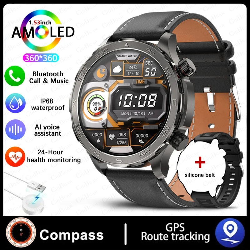 For Huawei GT Watch NFC Bluetooth Call Smart Watch Men AMOLED HD Screen Heart Rate Monitor IP68 Waterproof GPS Sport Smartwatch