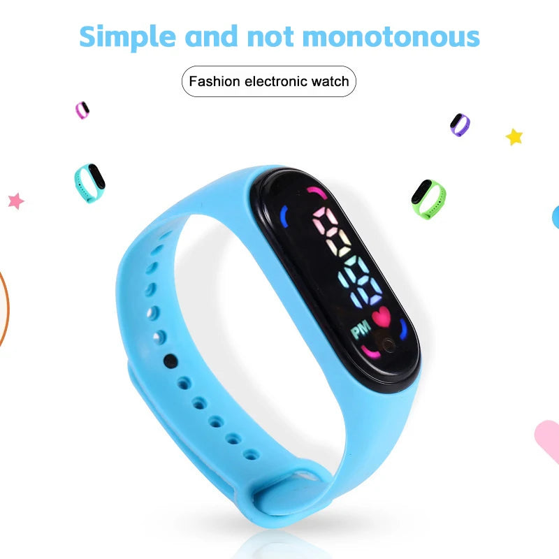 Children'S Waterproof Sports Smart LED Watch Outdoor Silicone Bracelet Touch Electronic Watch Kids Bracelet Digital Watches