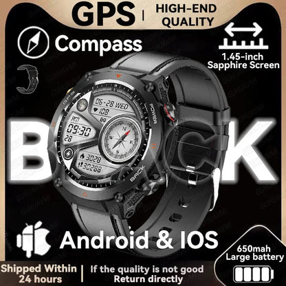 2024 New GPS Smart Watch 1.45" Ultra HD Display Built-in GPS & Compass Make/Receive Phone Calls 650mAh Battery Smart Braceletes