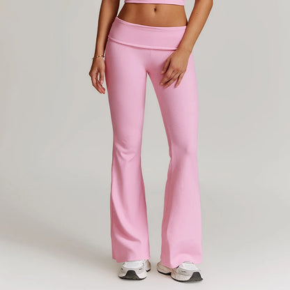 Women Long-sleeved Yoga Flared Pants Suit Lace Lace Threaded Casual Fitness Gym Tank High Waist Gym Shorts Workout Clothes 8828