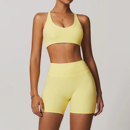Breathable Yoga Suit Sharpened Tight Back Stretch High Waist Comfortable Fitness Clothing Running Pilates Fitness Exercise Suit