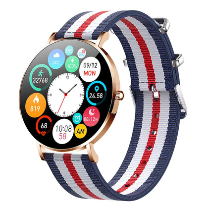 2022 New Ultra Thin Smart Watch Women 1.36" AMOLED 360*360 HD Pixel Display Always Show Time Call Reminder Smartwatch Ladies+Box