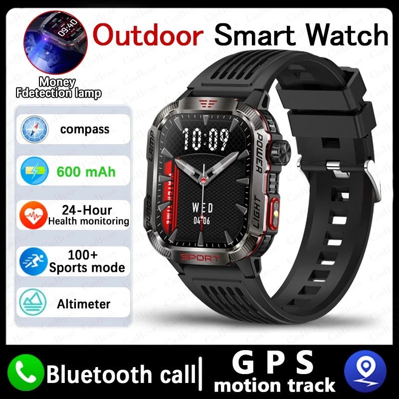 2024 New For Xiaomi Military Outdoor Smart Watch Men's 600 mAh Battery Waterproof Fitness Blood Oxygen Bluetooth Call Smartwatch
