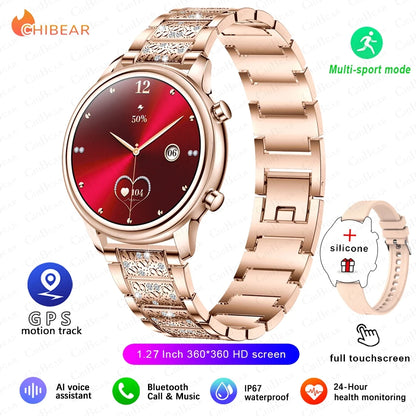 2024 New For Xiaomi 1.27 inch Women Smart Watch Heart Rate Health Custom Dial Ladies Fashion Bracelet Bluetooth Call SmartWatch