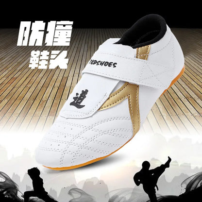 Leather Breathable Taekwondo Martial Arts Karate Training Shoes Unisex Artificial Leather Chinese Kung Fu Walking Canvas Shoes