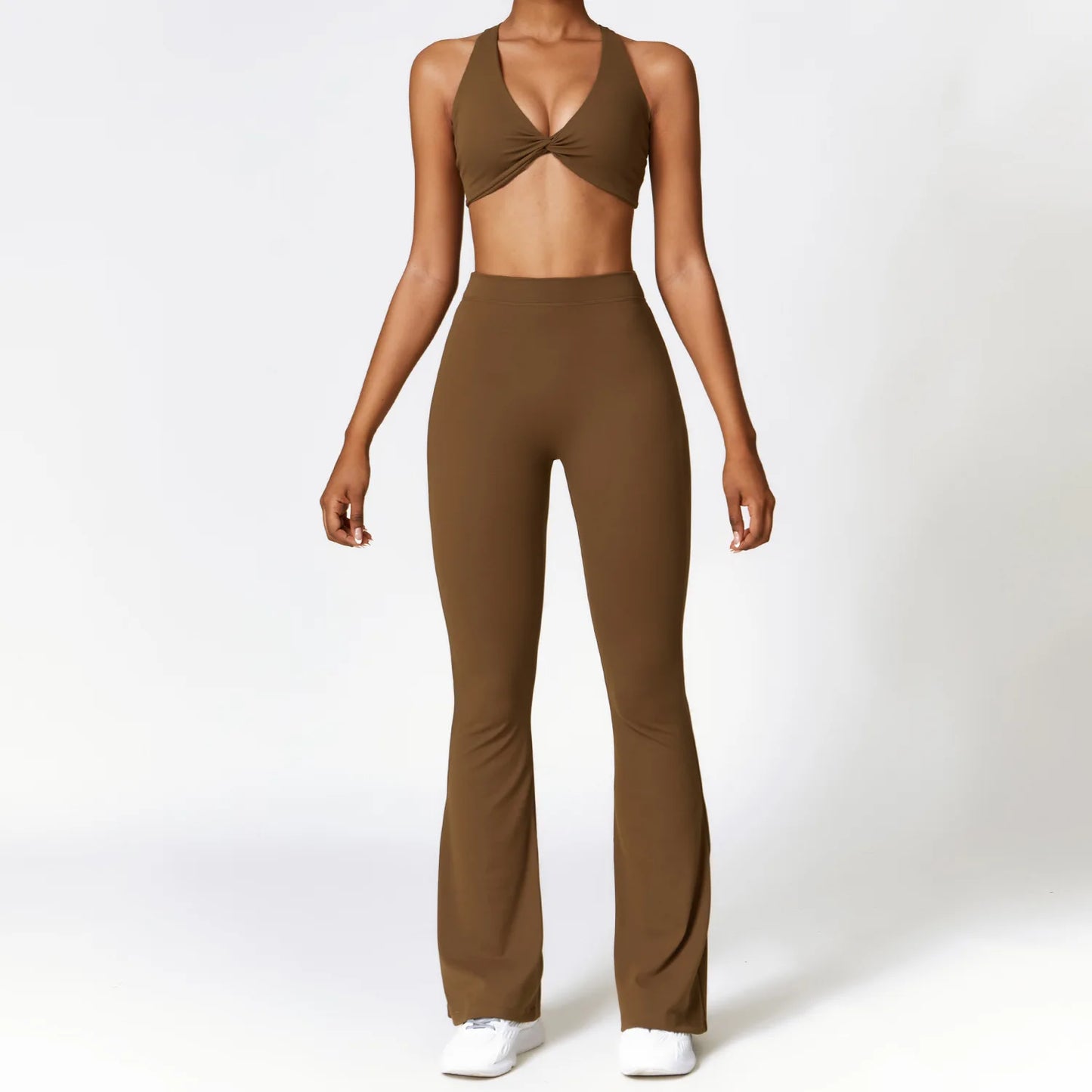 2 Pieces Seamless Yoga Set Gym Clothes Yoga Suits Women bell bottoms Fitness Crop Tops Tracksuits Sports Bra Sexy Gym Sportswear