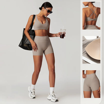 Breathable Yoga Suit Sharpened Tight Back Stretch High Waist Comfortable Fitness Clothing Running Pilates Fitness Exercise Suit
