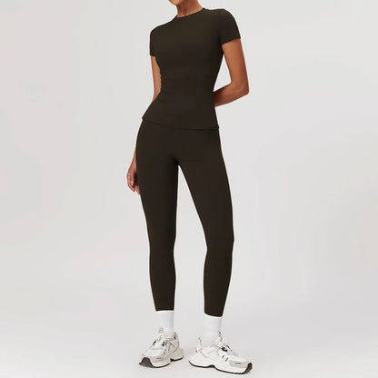 Yoga Gym Sets 2 piece Women Clothes Seamless Sports culottes Fitness Workout Sportswear Tennis Skirt Leggings Tank Shorts Suit