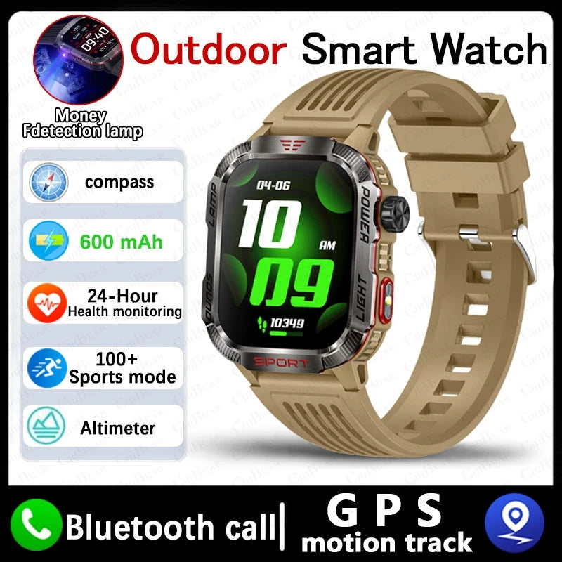 2024 New For Xiaomi Military Outdoor Smart Watch Men's 600 mAh Battery Waterproof Fitness Blood Oxygen Bluetooth Call Smartwatch