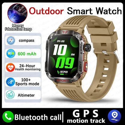 2024 New For Xiaomi Military Outdoor Smart Watch Men's 600 mAh Battery Waterproof Fitness Blood Oxygen Bluetooth Call Smartwatch