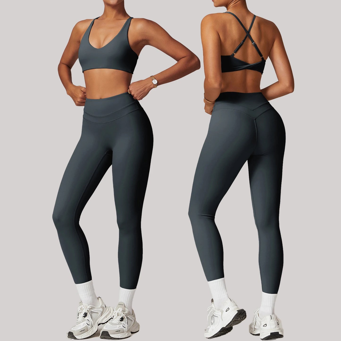 Breathable Yoga Suit Sharpened Tight Back Stretch High Waist Comfortable Fitness Clothing Running Pilates Fitness Exercise Suit