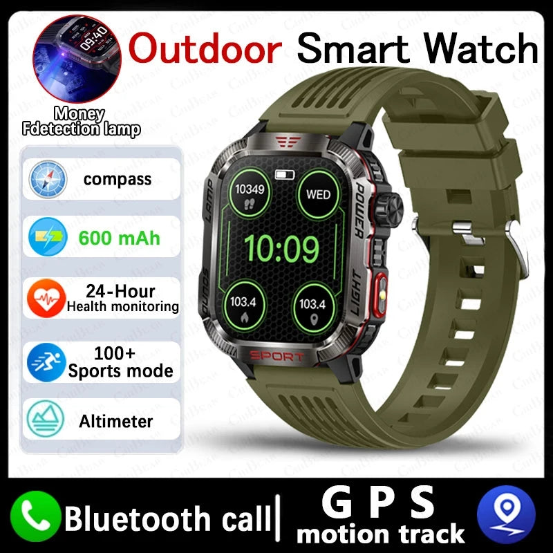 2024 New For Xiaomi Military Outdoor Smart Watch Men's 600 mAh Battery Waterproof Fitness Blood Oxygen Bluetooth Call Smartwatch