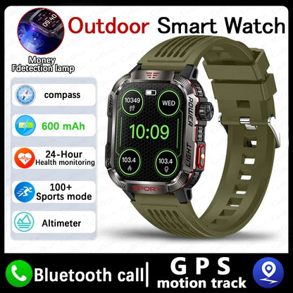 2024 New For Xiaomi Military Outdoor Smart Watch Men's 600 mAh Battery Waterproof Fitness Blood Oxygen Bluetooth Call Smartwatch