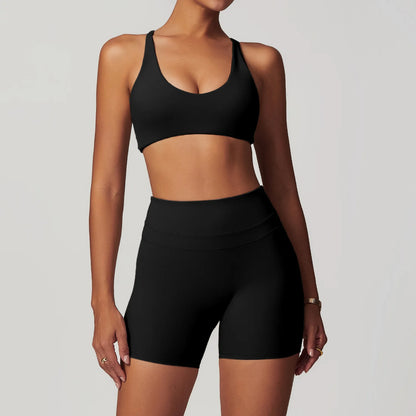 Breathable Yoga Suit Sharpened Tight Back Stretch High Waist Comfortable Fitness Clothing Running Pilates Fitness Exercise Suit