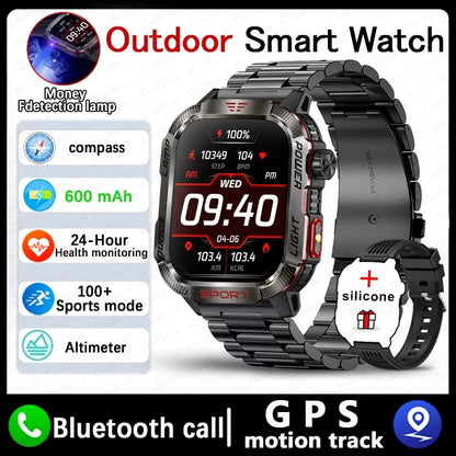 2024 New For Xiaomi Military Outdoor Smart Watch Men's 600 mAh Battery Waterproof Fitness Blood Oxygen Bluetooth Call Smartwatch