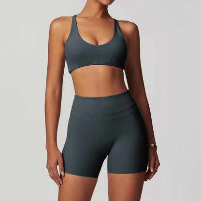 Breathable Yoga Suit Sharpened Tight Back Stretch High Waist Comfortable Fitness Clothing Running Pilates Fitness Exercise Suit