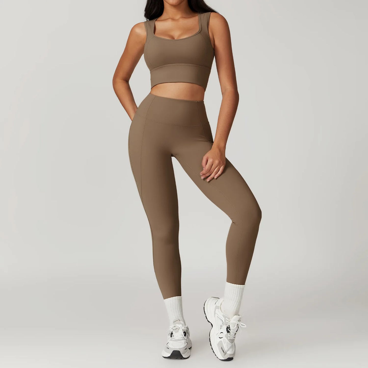 2PCS Yoga Set Gym Clothes Sportswear Yoga Suit For Women Fitness Set Tracksuits Sports Bra High Waist Leggings Gym Bell-bottoms