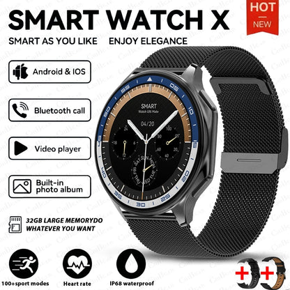 For Huawei Xiaomi New 32G RAM Memory Smart Watch Men 1.43 inch Local Heart Rate Bluetooth Call AMOLED 466*466 HD SmartWatch Man